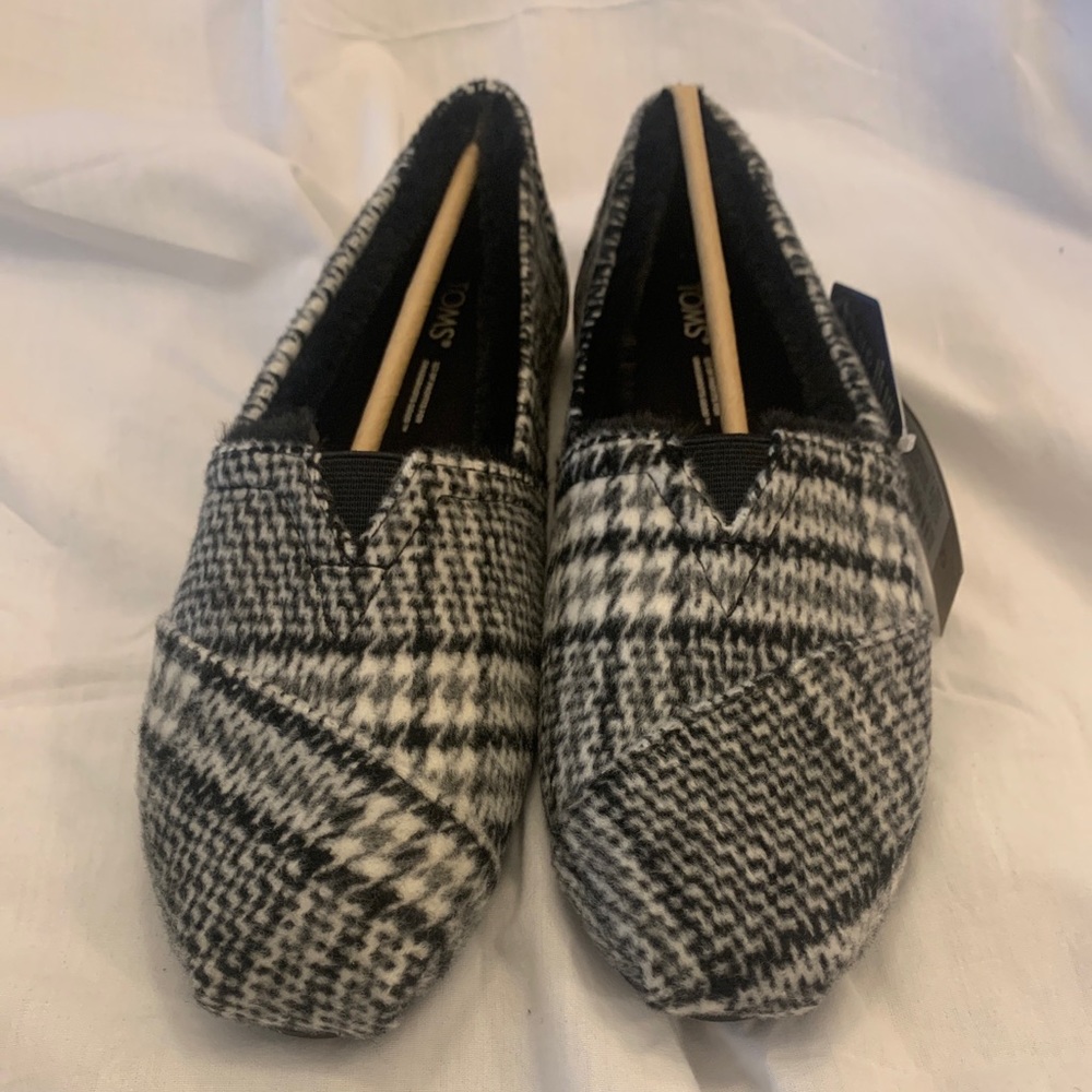 Toms Alpargata Black Plaid Size 7 Brand New in Box